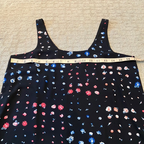 Black with floral print fully lined tank. - Picture 10 of 11